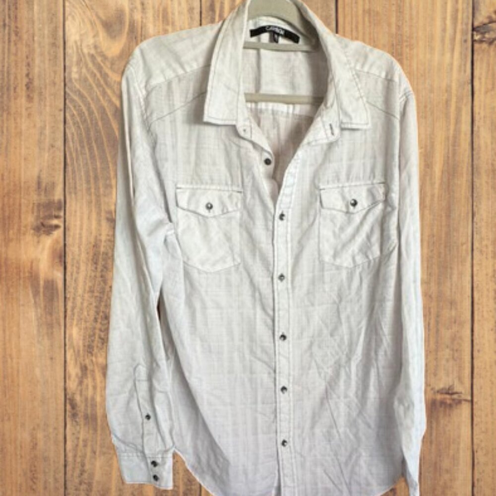 Mens Carbon button down shirt.